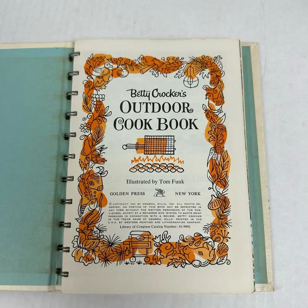 Betty Crocker's Outdoor Cook Book Golden Press 1961 Spiral Bound Cookbook